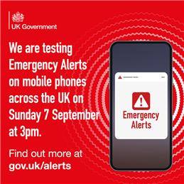 Emergency Alerts system test- 7 September 2025 at 3pm